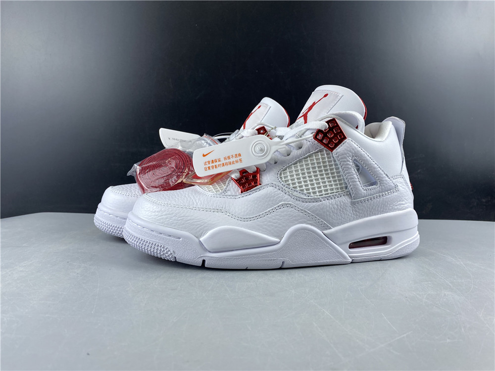 2020 Men Air Jordan 4 White Red Shoes